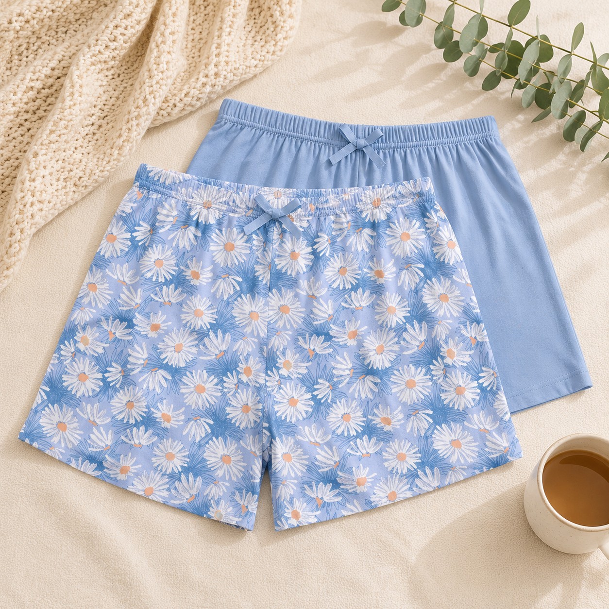 Dreamy Blue Daisy Shorts
